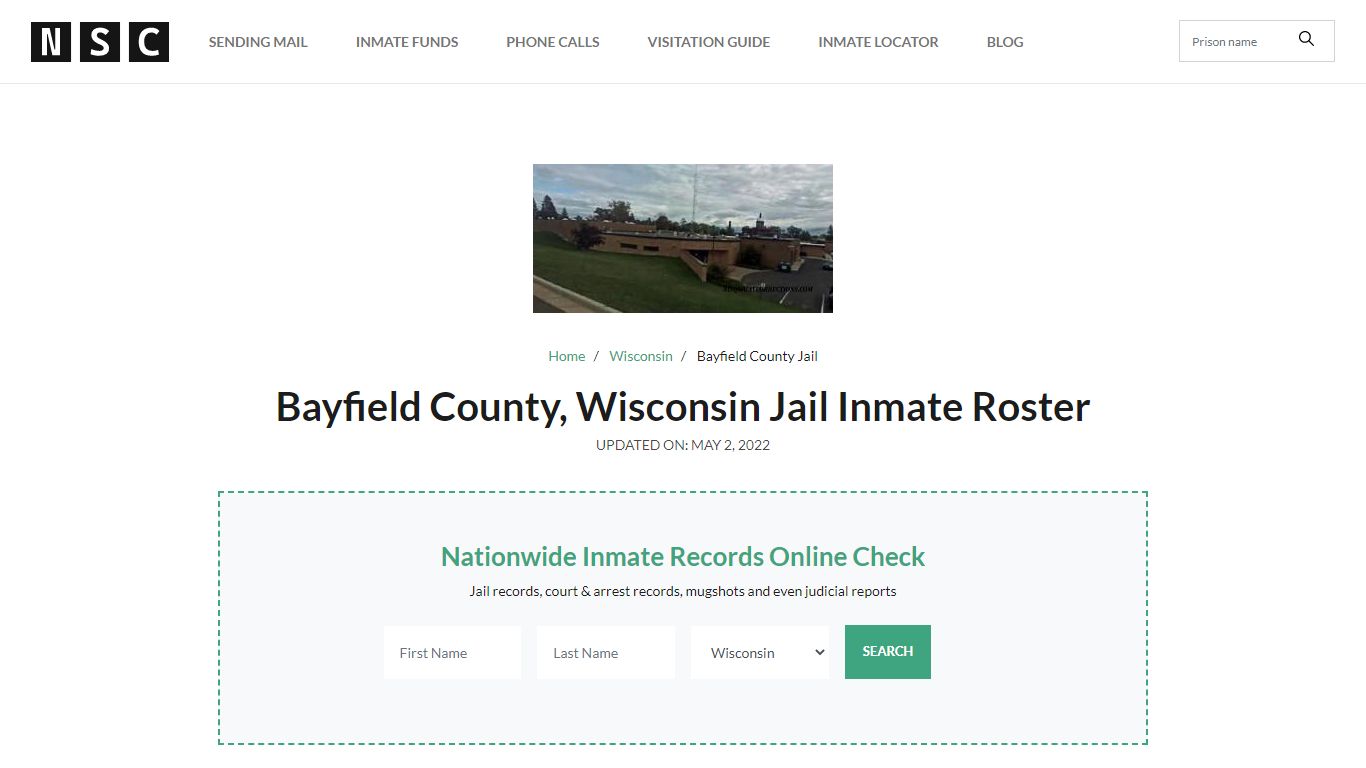 Bayfield County, Wisconsin Jail Inmate List